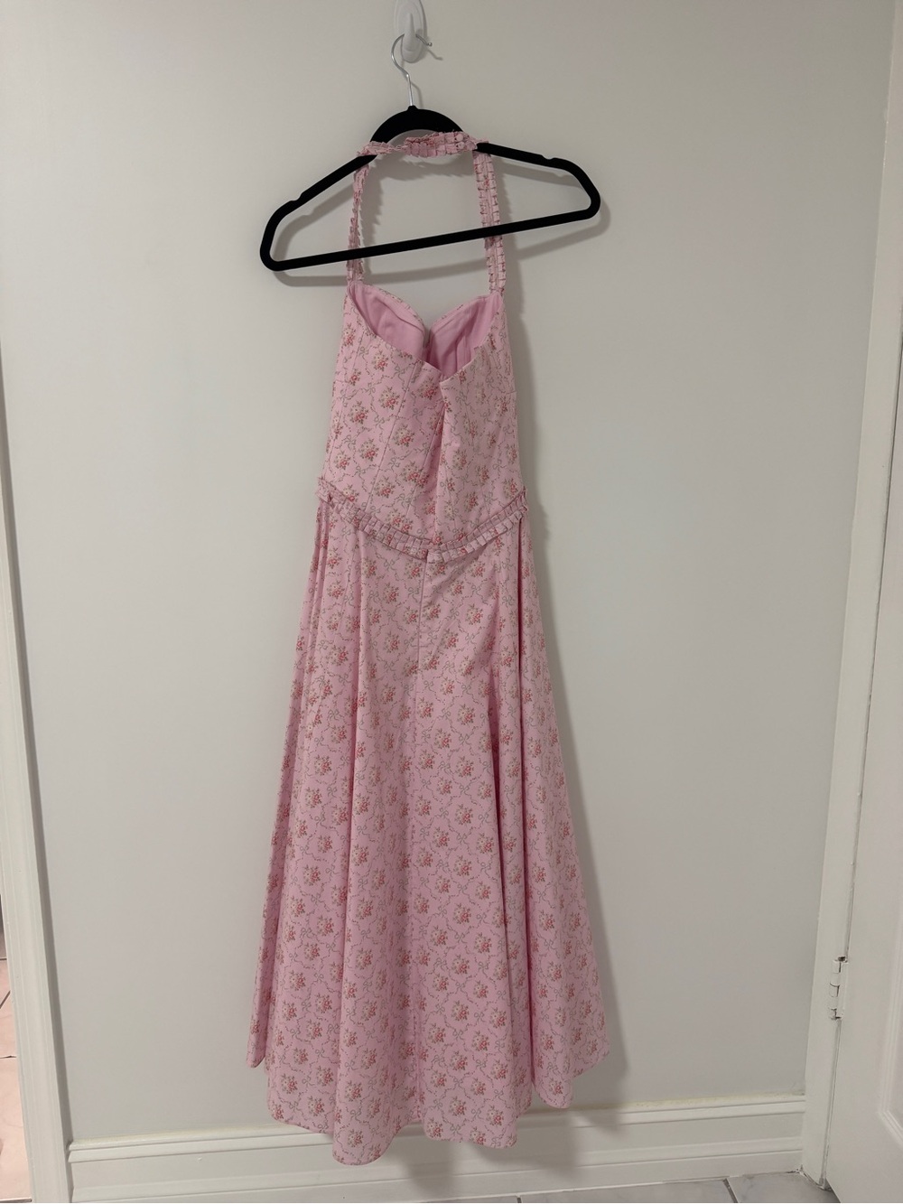 House of CB Pink Floral Halter Midi Dress - Picture 6 of 6